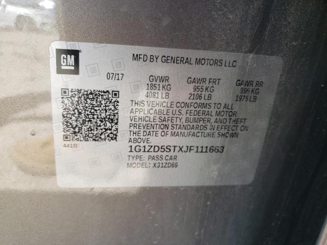 2018 CHEVROLET MALIBU LT 1G1ZD5STXJF111663