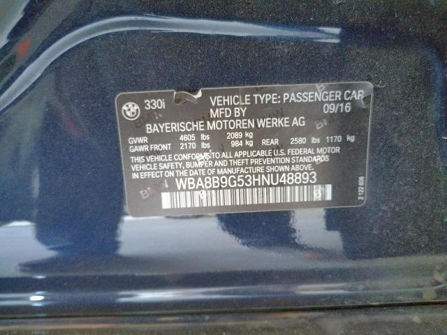 2017 BMW 330 I WBA8B9G53HNU48893