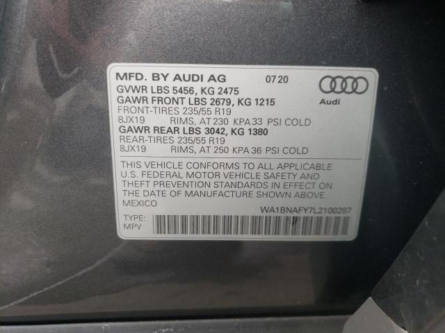 2020 AUDI Q5 PREMIUM WA1BNAFY7L2100287