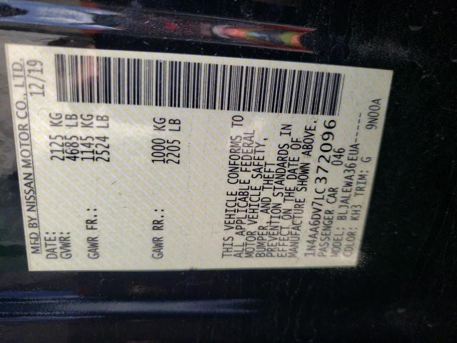 2020 NISSAN MAXIMA SL 1N4AA6DV7LC372096