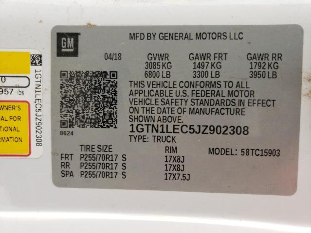 2018 GMC SIERRA C15 1GTN1LEC5JZ902308