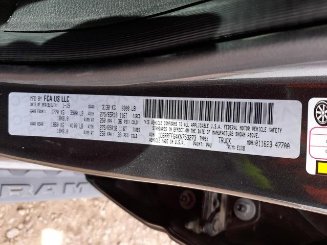 2019 RAM 1500 BIG H 1C6RRFFG4KN753273