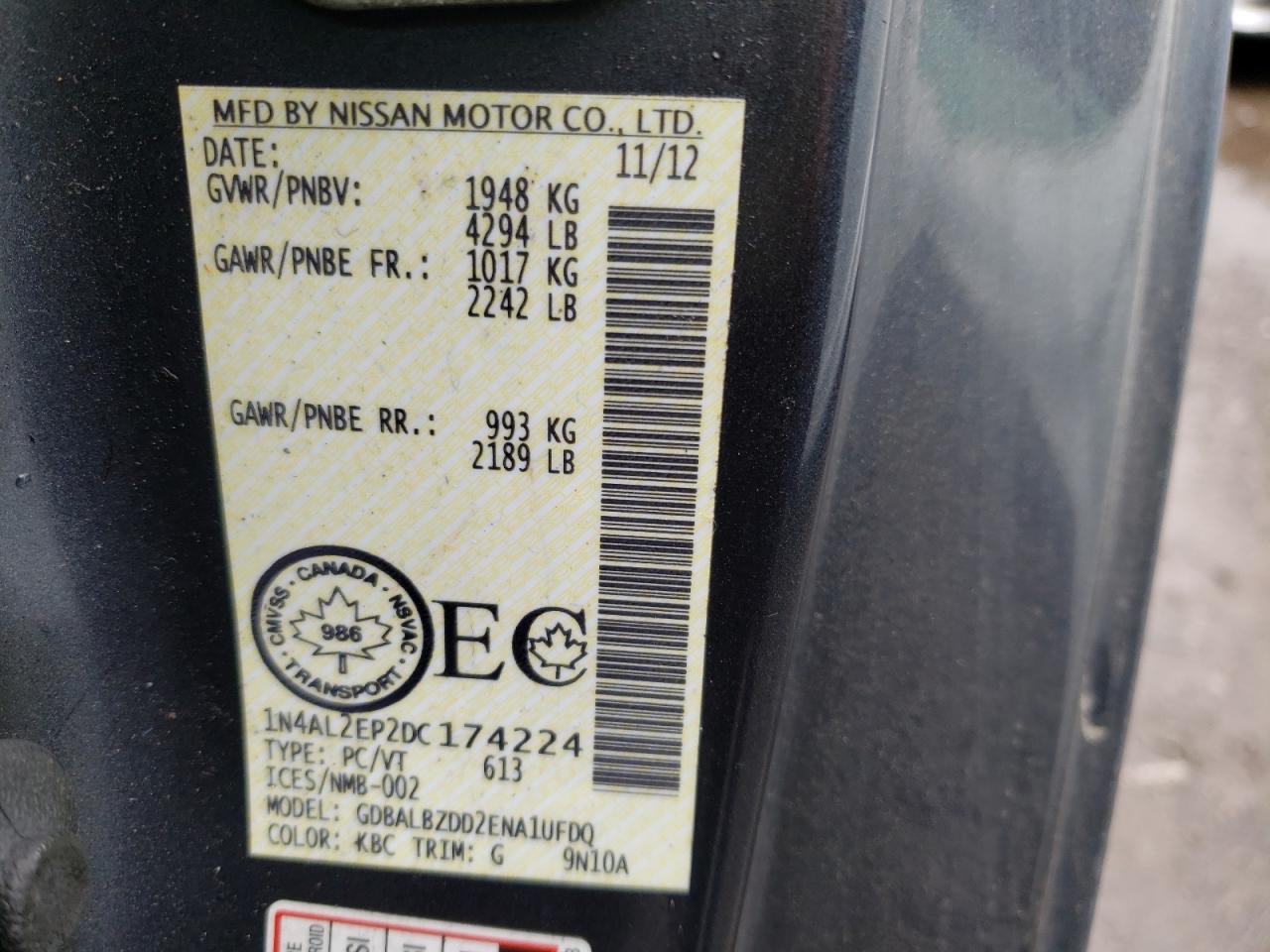 2013 Nissan Altima S VIN: 1N4AL2EP2DC174224 Lot: 41891742