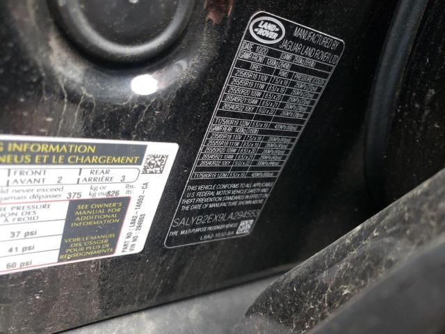 2020 LAND ROVER RANGE ROVE SALYB2EX9LA294553