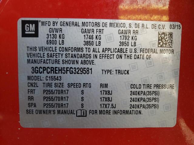 2015 CHEVROLET SILVERADO 3GCPCREH5FG329581