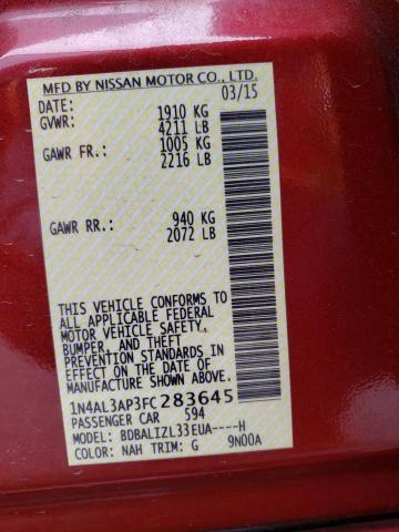 2015 NISSAN ALTIMA 2.5 1N4AL3AP3FC283645