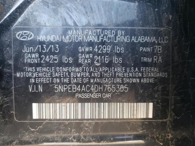 5NPEB4AC4DH765365 Hyundai Sonata Gls 2013. Фото: 9