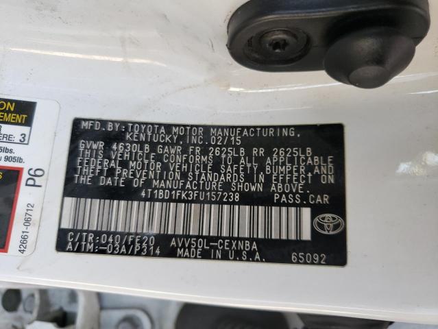 2015 TOYOTA CAMRY HYBR 4T1BD1FK3FU157238