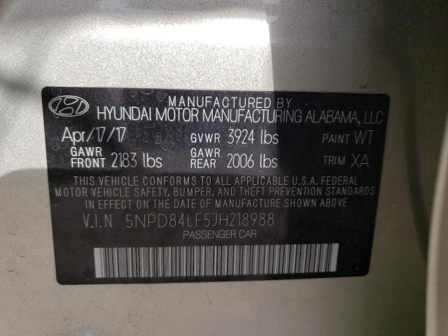 2018 HYUNDAI ELANTRA SE 5NPD84LF5JH218988