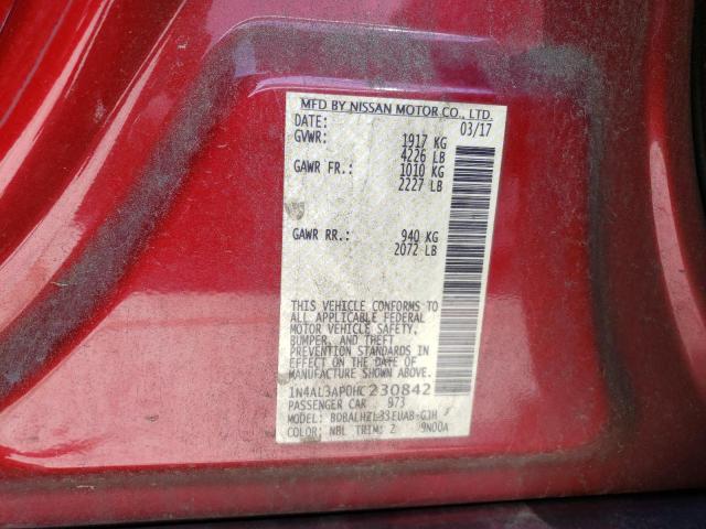 2017 NISSAN ALTIMA 2.5 1N4AL3AP0HC230842