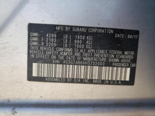 2017 SUBARU IMPREZA PR 4S3GTAB6XH3732000