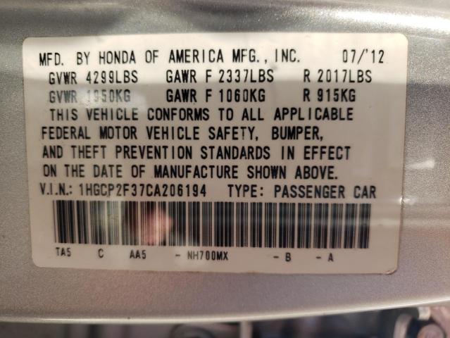 1HGCP2F37CA206194 Honda Accord Lx 2012. Фото: 9