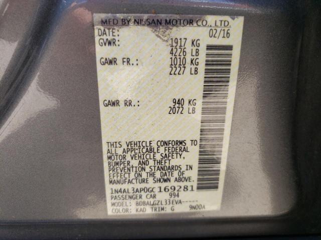 2016 NISSAN ALTIMA 2.5 1N4AL3AP0GC169281