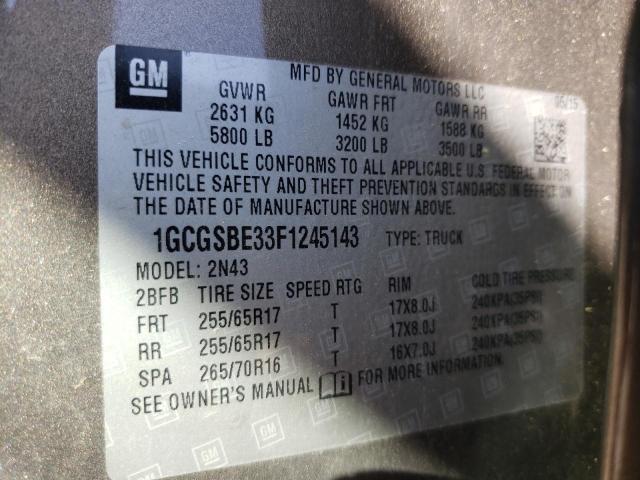 2015 CHEVROLET COLORADO L 1GCGSBE33F1245143