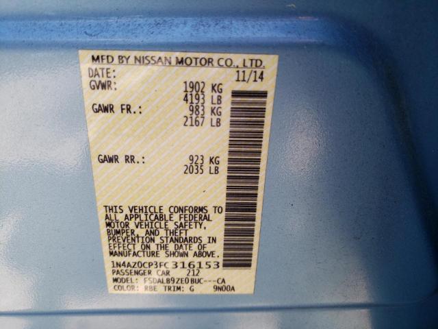2015 NISSAN LEAF S 1N4AZ0CP3FC316153