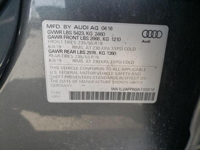 2016 AUDI Q5 PREMIUM WA1L2AFP6GA132616