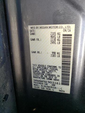 2016 NISSAN MAXIMA 1N4AA6AP3GC903161