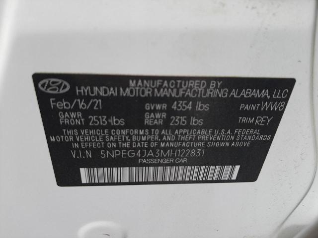5NPEG4JA3MH122831 Hyundai Sonata Se 2021. Фото: 9