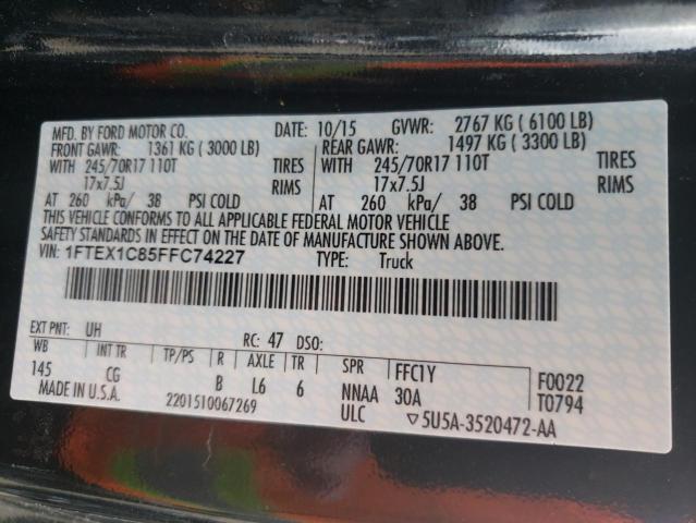 2015 FORD F150 SUPER 1FTEX1C85FFC74227