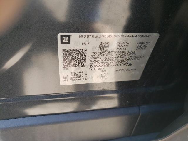 2019 CHEVROLET EQUINOX LT 2GNAXKEV2K6125728