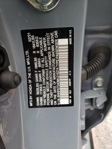 2021 HONDA CIVIC SPOR SHHFK7G43MU216274