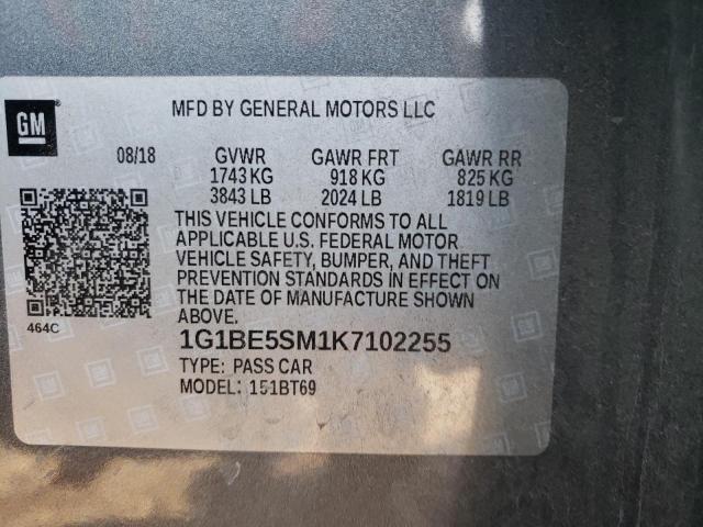 2019 CHEVROLET CRUZE LT 1G1BE5SM1K7102255