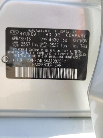 2018 HYUNDAI SONATA HYB KMHE24L34JA082562