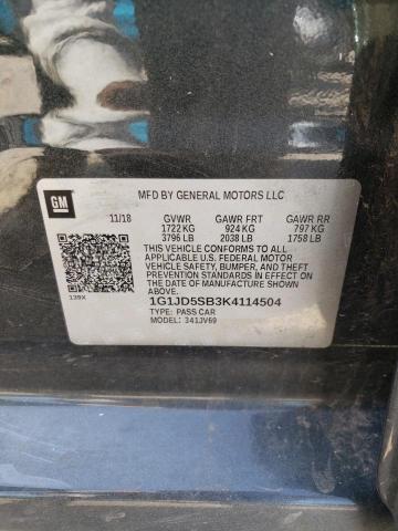 2019 CHEVROLET SONIC LT 1G1JD5SB3K4114504