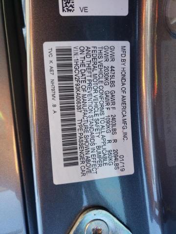 2019 HONDA ACCORD TOU 1HGCV2F93KA006387