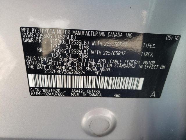 2016 TOYOTA RAV4 LE 2T3ZFREV2GW286924