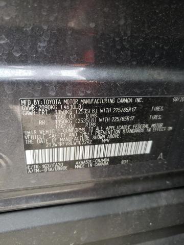 2020 TOYOTA RAV4 XLE 2T3W1RFV8LW102242