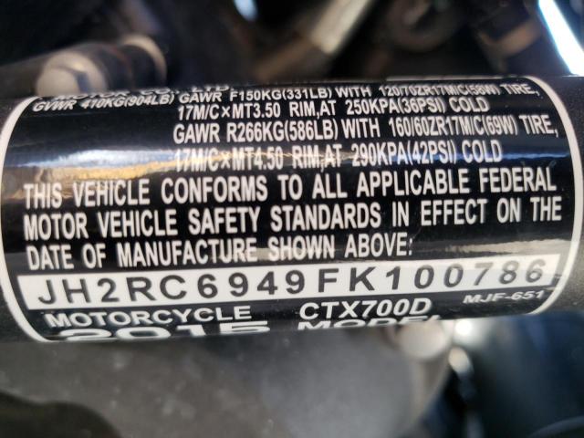 2015 HONDA CTX700 D JH2RC6949FK100786