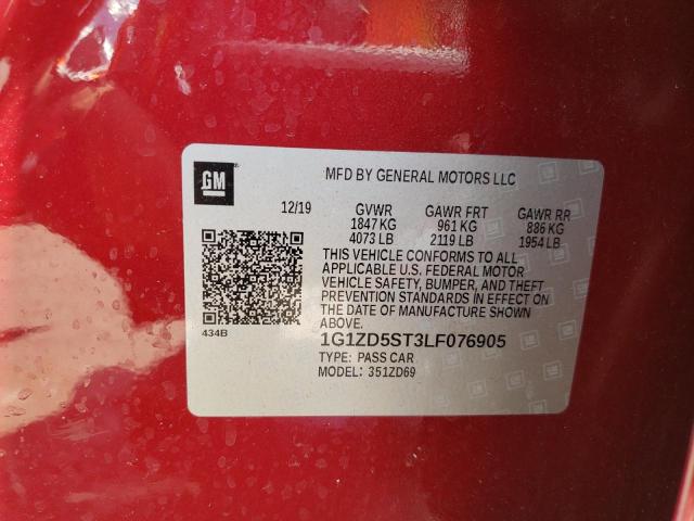 2020 CHEVROLET MALIBU LT 1G1ZD5ST3LF076905