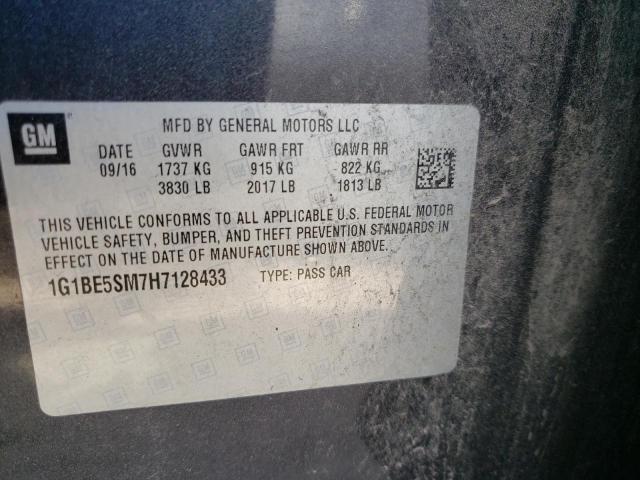 2017 CHEVROLET CRUZE LT 1G1BE5SM7H7128433