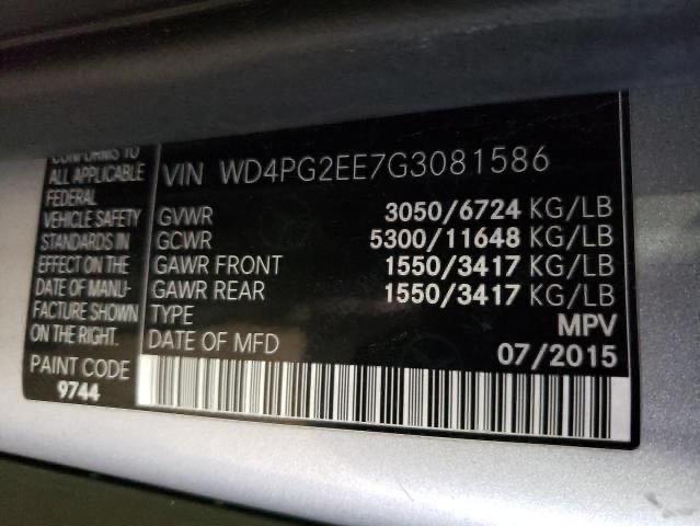 2016 MERCEDES-BENZ METRIS WD4PG2EE7G3081586