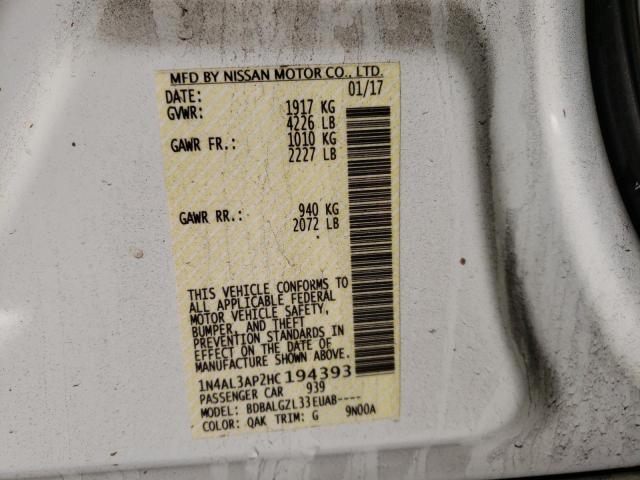 2017 NISSAN ALTIMA 2.5 1N4AL3AP2HC194393