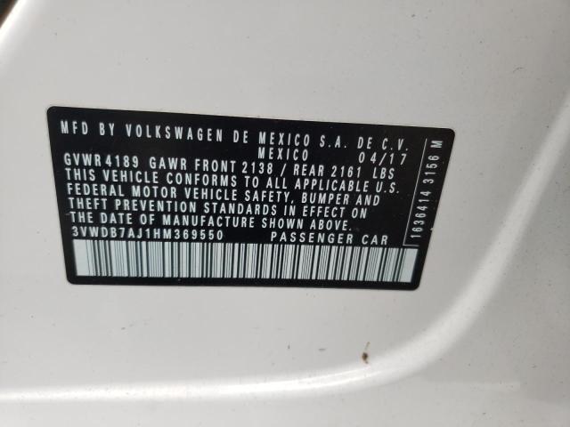 2017 VOLKSWAGEN JETTA SE 3VWDB7AJ1HM369550