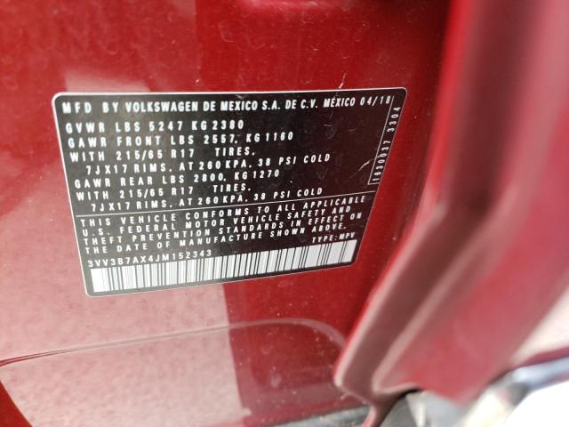 2018 VOLKSWAGEN TIGUAN SE 3VV3B7AX4JM152343