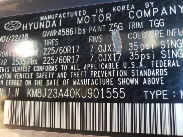 2019 HYUNDAI TUCSON SE KM8J23A40KU901555