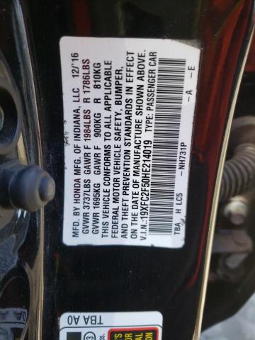 2017 HONDA CIVIC LX 19XFC2F50HE214019