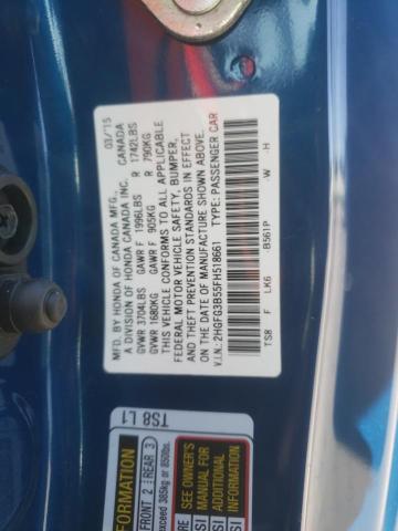 2015 HONDA CIVIC LX 2HGFG3B55FH518661