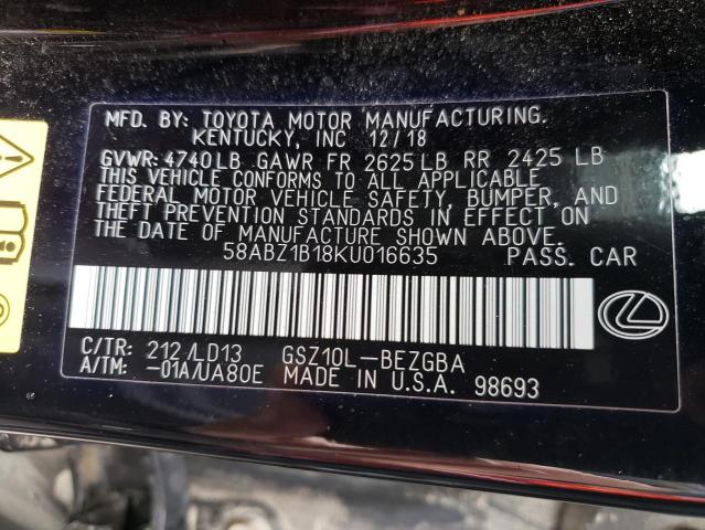 2019 LEXUS ES 350 58ABZ1B18KU016635