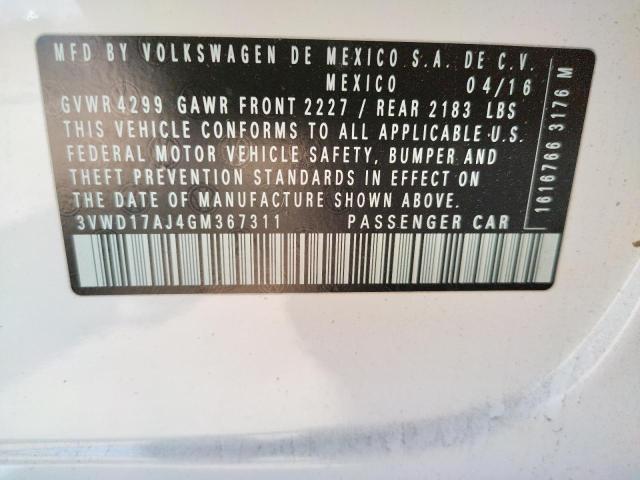 2016 VOLKSWAGEN JETTA SPOR 3VWD17AJ4GM367311