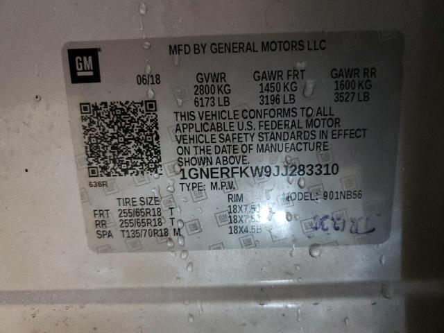2018 CHEVROLET TRAVERSE L 1GNERFKW9JJ283310