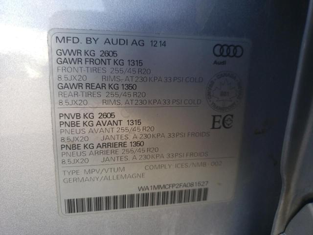 2015 AUDI Q5 TECHNIK WA1MMCFP2FA081527