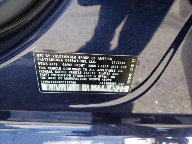 2015 VOLKSWAGEN PASSAT S 1VWAT7A34FC113760