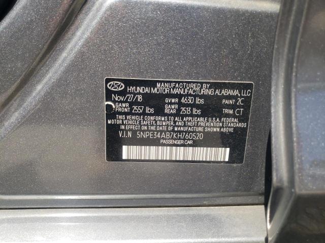 2019 HYUNDAI SONATA LIM 5NPE34AB7KH760520