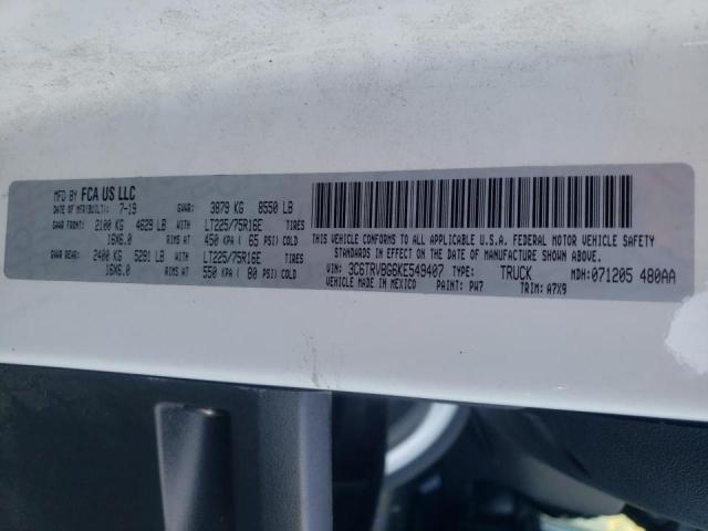 3C6TRVBG6KE549407 Ram Promaster 2019. Фото: 9