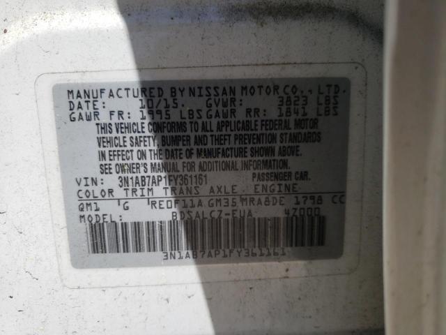2015 NISSAN SENTRA S 3N1AB7AP1FY361161