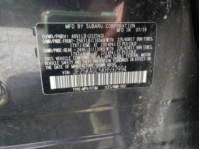 2019 SUBARU FORESTER P JF2SKAGC5KH592994